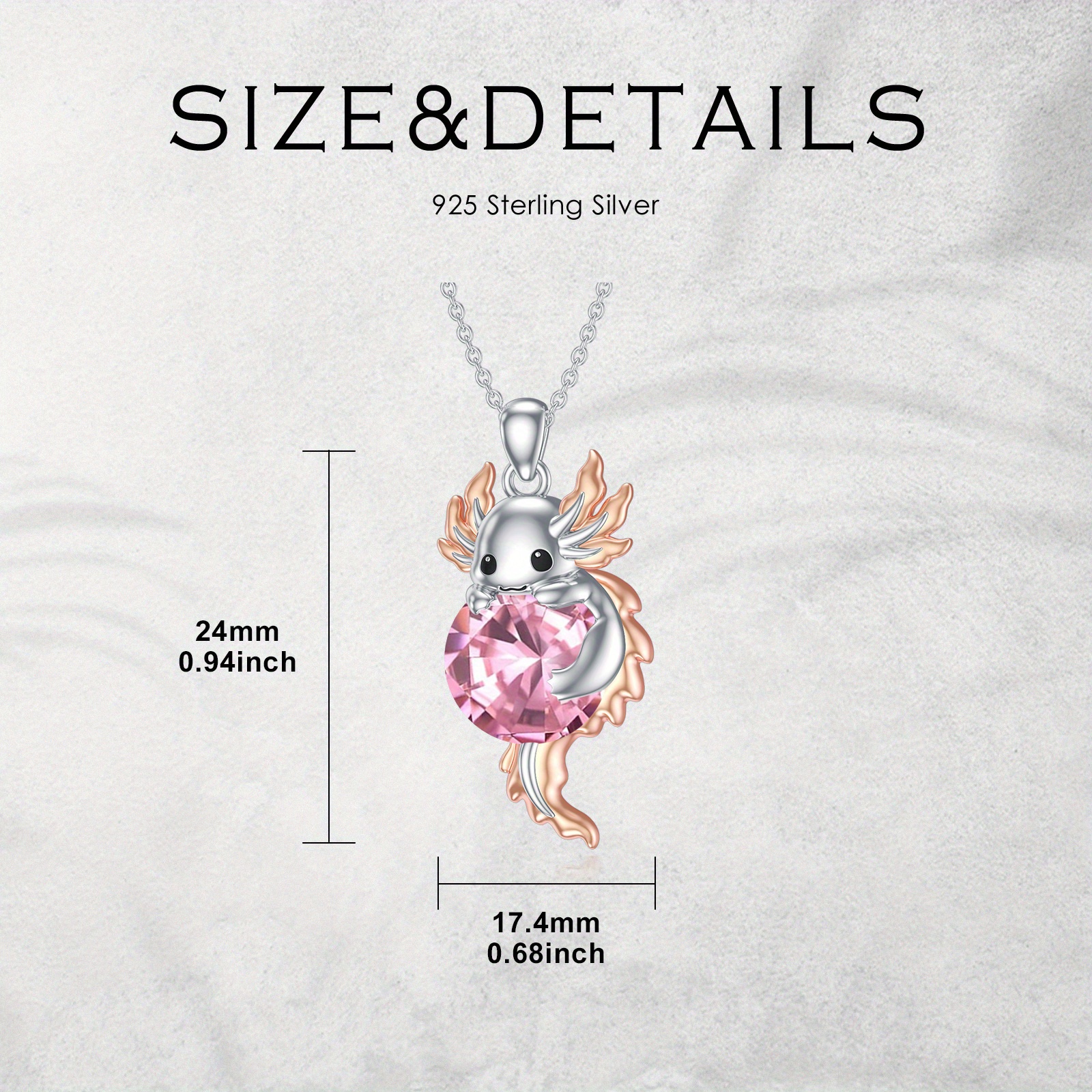 925 Sterling Silver Women's Axolotl Necklace, Couple Gift
